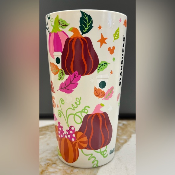 Disney World Starbucks Park Days & Lattes Pumpkin Spice Ceramic Tumbler Cup - Picture 4 of 5